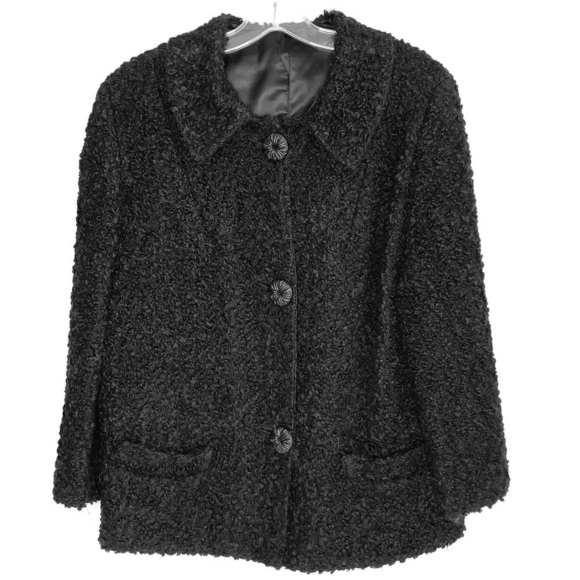 Vintage Jackets & Blazers - Vintage 60s boucle wool coat pea coat S/M